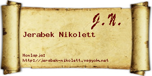 Jerabek Nikolett névjegykártya